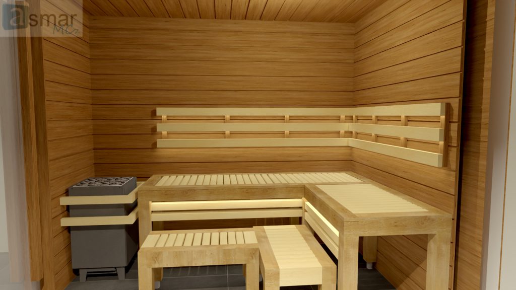 projektowanie 3d suchych saun